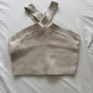 Aritzia Babaton Cropped Cross Neck Top